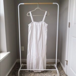 LOFT White Smocked MIDI Dress Size XL